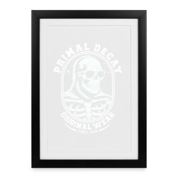 Skeleton Crest T-shirt - Framed poster (27 × 37 cm) - black - Front