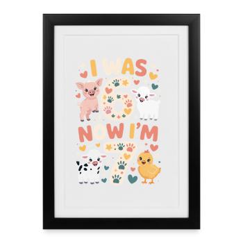 Birthday 7 years: Animal print - Framed poster (27 × 37 cm) - black - Front