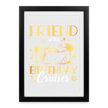 Ami du croiseur d’anniversaire - Affiche encadrée (27 × 37 cm) - noir - Devant