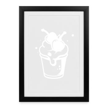 Dessin de coupe glacée - Affiche encadrée (27 × 37 cm) - noir - Devant