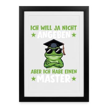 Master's exam passed, frog graduation completed - Framed poster (27 × 37 cm) - black - Front