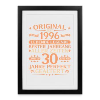 30e anniversaire Millésime 1996 absolument unique - Affiche encadrée (27 × 37 cm) - noir - Devant