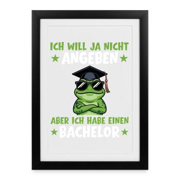 Bachelor's exam passed frog degree - Framed poster (27 × 37 cm) - black - Front