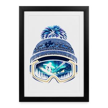 Mignons Dictons après Ski Cadeau drôle de skieur - Affiche encadrée (27 × 37 cm) - noir - Devant