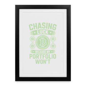 La Saint-Patrick à la poursuite de la chance parce que mon portfolio - Affiche encadrée (27 × 37 cm) - noir - Devant