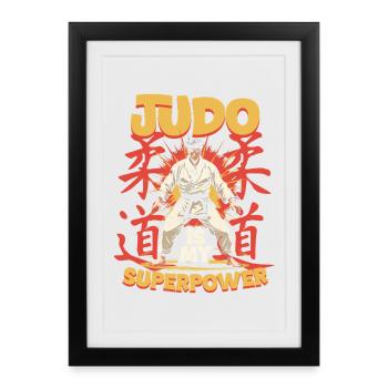 Le judo est mon super-pouvoir - Affiche encadrée (27 × 37 cm) - noir - Devant