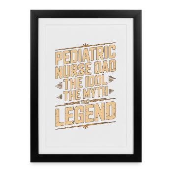 Père infirmier pédiatrique L’idole L’infirmière Mythe Enfants - Affiche encadrée (27 × 37 cm) - noir - Devant