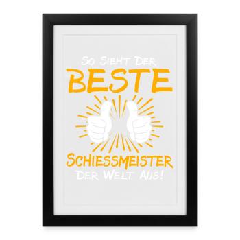 Idée cadeau Schiessmeister - Affiche encadrée (27 × 37 cm) - noir - Devant