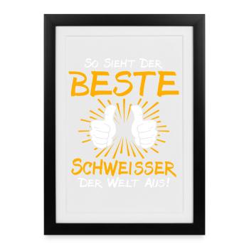Idée cadeau pour soudeur - Affiche encadrée (27 × 37 cm) - noir - Devant