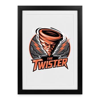 The Twister Tornado Storm Thunderstorm Lightning Gaming - Framed poster (27 × 37 cm) - black - Front