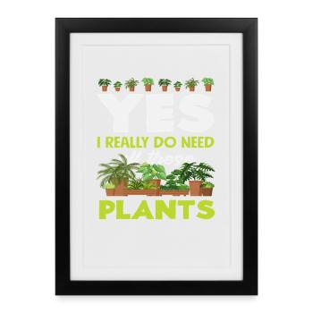 Amateurs de plantes, j’ai besoin de toutes ces plantes - Affiche encadrée (27 × 37 cm) - noir - Devant