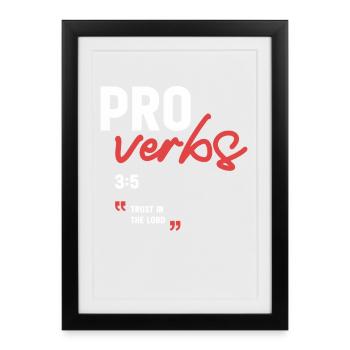 Trust in the Lord Proverbs 3:5 Bible Verse - Framed poster (27 × 37 cm) - black - Front