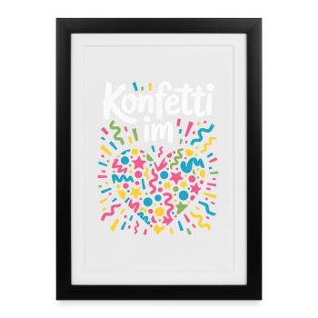 Confetti in the Heart Carnival Costume Women's Carnival - Framed poster (27 × 37 cm) - black - Front
