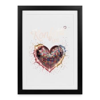 Confetti in the Heart Carnival Costume Women's Carnival - Framed poster (27 × 37 cm) - black - Front