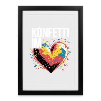 Confetti in the Heart Carnival Costume Women's Carnival - Framed poster (27 × 37 cm) - black - Front
