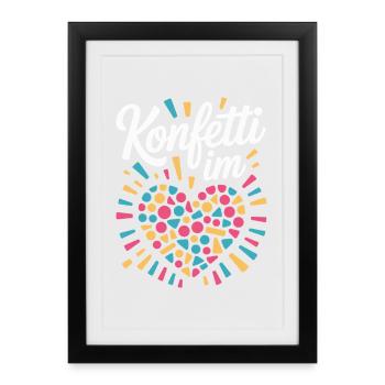 Confetti in the Heart Carnival Costume Women's Carnival - Framed poster (27 × 37 cm) - black - Front