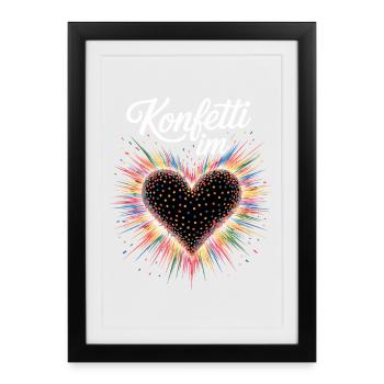 Confetti in the Heart Carnival Costume Women's Carnival - Framed poster (27 × 37 cm) - black - Front