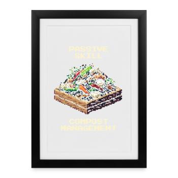 Gestion du compost | Compostage & Jardinage - Affiche encadrée (27 × 37 cm) - noir - Devant