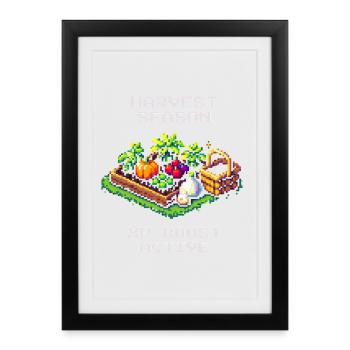 Harvest Time Bonus Active | Harvest & Self-Sufficiency - Framed poster (27 × 37 cm) - black - Front