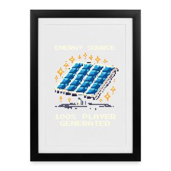 Énergie solaire | Hors réseau et autosuffisance - Affiche encadrée (27 × 37 cm) - noir - Devant