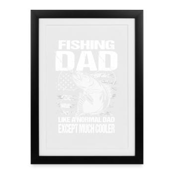 Tenue de Papa Pêcheur - Cadeau Dad de pêcheur drôle - Affiche encadrée (27 × 37 cm) - noir - Devant