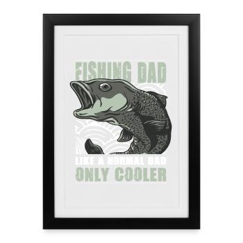 Tenue de Papa Pêcheur - Cadeau Dad de pêcheur drôle - Affiche encadrée (27 × 37 cm) - noir - Devant