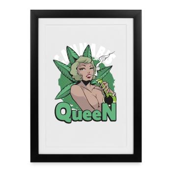 Cannabis Queen Outfit - Framed poster (27 × 37 cm) - black - Front