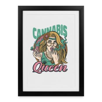 Tenue de Reine du Cannabis - Affiche encadrée (27 × 37 cm) - noir - Devant