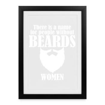 Name For People Without Beards Women - Framed poster (27 × 37 cm) - black - Front