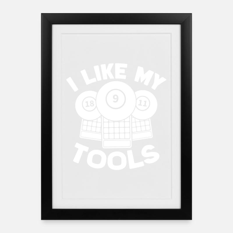 Bingo Player I Like My Tools Bingo - Gerahmtes Poster (27 × 37 cm) - Schwarz