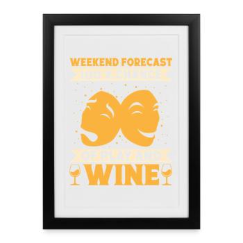 Prévisions du week-end de théâtre musical : Pièce & Vin - Affiche encadrée (27 × 37 cm) - noir - Devant