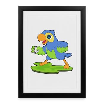Parrot Handball Handball Sports - Affiche encadrée (27 × 37 cm) - noir - Devant