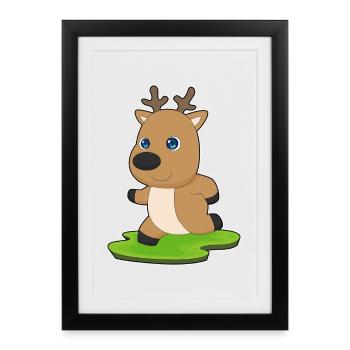 Jogging renne Sports de jogging - Affiche encadrée (27 × 37 cm) - noir - Devant