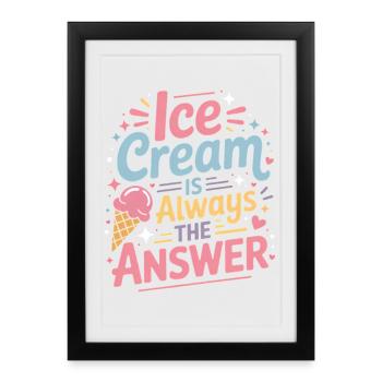eiscreme Sprüche Eis Lustiges Kayak Geschenk - Framed poster (27 × 37 cm) - black - Front