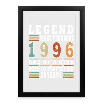 February 1996 Jubilee 1996 Legends February - Framed poster (27 × 37 cm) - black - Front
