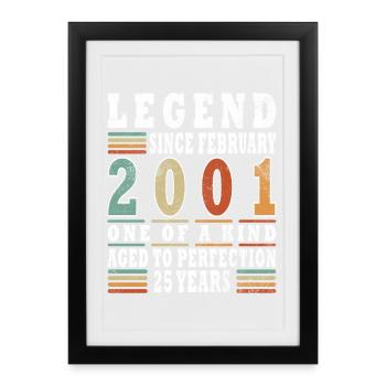 February 2001 Jubilee 2001 Legends February - Framed poster (27 × 37 cm) - black - Front