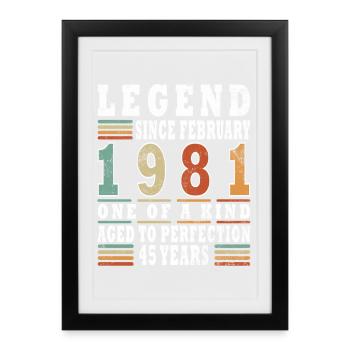 February 1981 Jubilee 1981 Legends February - Framed poster (27 × 37 cm) - black - Front