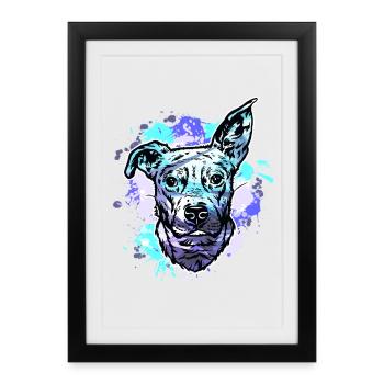 Beagle bull cross - Gerahmtes Poster (27 × 37 cm) - Schwarz - Vorne