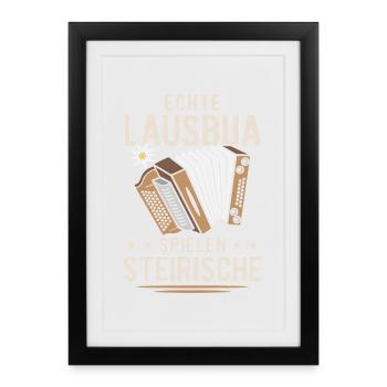 Accordion Genuine Lausbua Styrian Accordion - Framed poster (27 × 37 cm) - black - Front