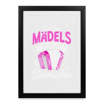 Accordéon Styrian Girls Accordéon - Affiche encadrée (27 × 37 cm) - noir - Devant