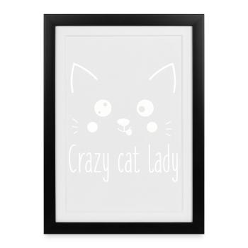 Crazy Cat Lady Funny Cat Lover - Framed poster (27 × 37 cm) - black - Front