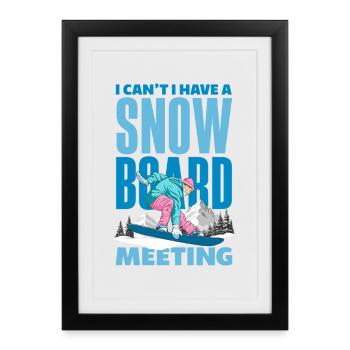 Télésiège de réunion de snowboard snowboard - Affiche encadrée (27 × 37 cm) - noir - Devant