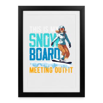 Télésiège de réunion de snowboard snowboard - Affiche encadrée (27 × 37 cm) - noir - Devant
