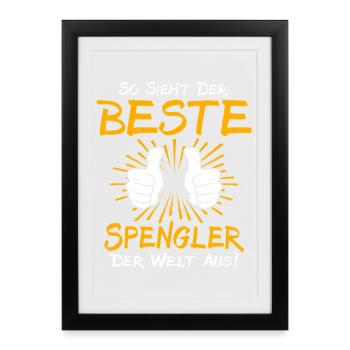 Idée de cadeau Spengler - Affiche encadrée (27 × 37 cm) - noir - Devant