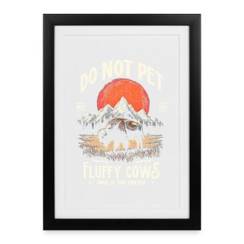 Les bisons vintage ne caressent pas les vaches duveteuses Bizons drôles - Affiche encadrée (27 × 37 cm) - noir - Devant
