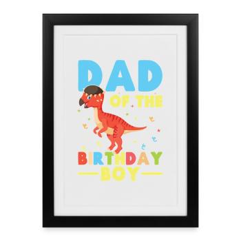  Pachycephalosaurus Dad Birthday Boy - Framed poster (27 × 37 cm) - black - Front