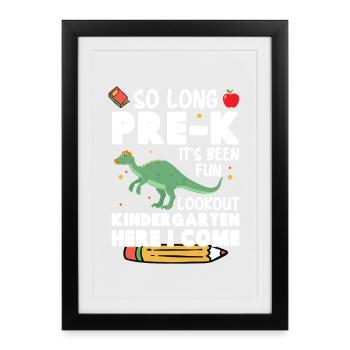 Dinosaurier-Kindergartenkostüm mit - Gerahmtes Poster (27 × 37 cm) - Schwarz - Vorne