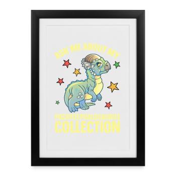Dinosaure en peluche Pachycephalosaurus - Affiche encadrée (27 × 37 cm) - noir - Devant