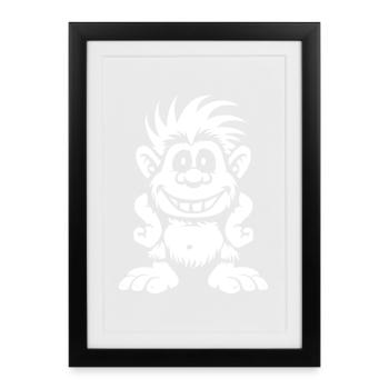 troll - Framed poster (27 × 37 cm) - black - Front