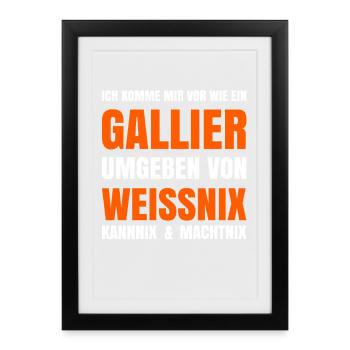 Je me sens comme un Gaulois - Affiche encadrée (27 × 37 cm) - noir - Devant